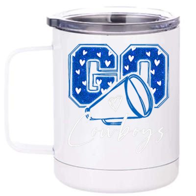 Go Cheer Cowboys 12 oz Stainless Steel Tumbler Cup