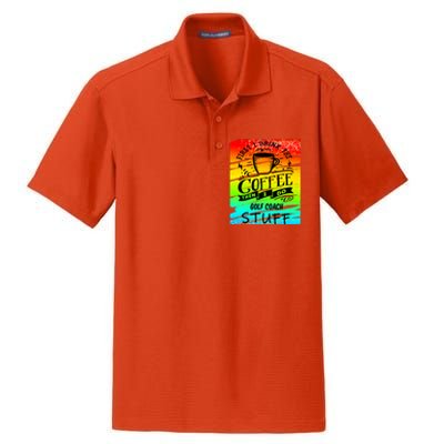 Golf Coach Coffee Gift Dry Zone Grid Polo