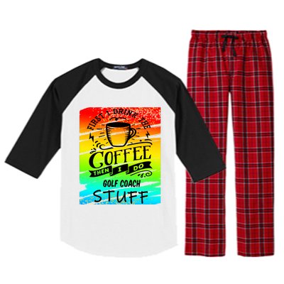 Golf Coach Coffee Gift Raglan Sleeve Pajama Set