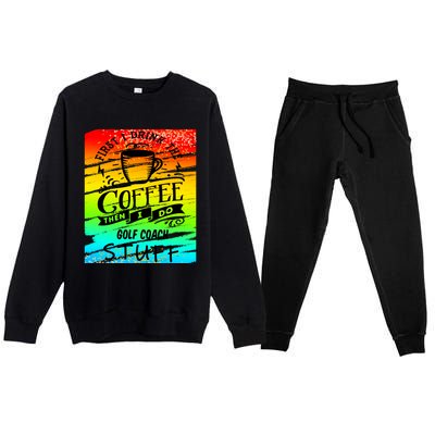 Golf Coach Coffee Gift Premium Crewneck Sweatsuit Set