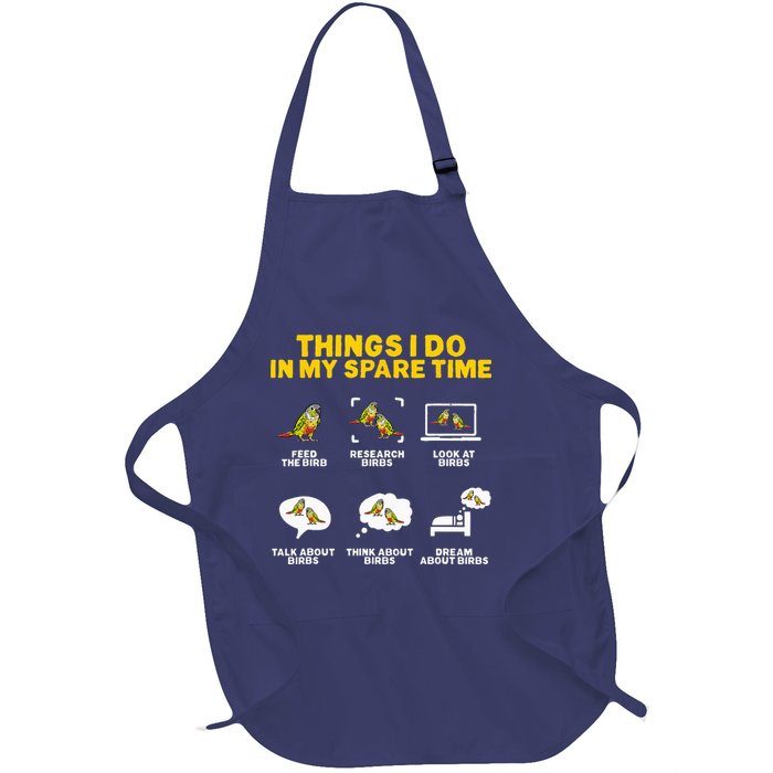Green Cheek Conure Things I Do In My Spare Time Bird Conure Full-Length Apron With Pockets