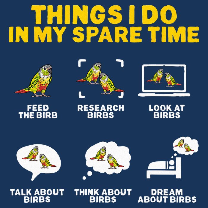 Green Cheek Conure Things I Do In My Spare Time Bird Conure Flat Bill Trucker Hat