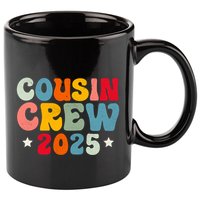 Groovy Cousin Crew 2025 Christmas Making Memories Xmas 2025 Gift 11oz C Handle Ceramic Mug