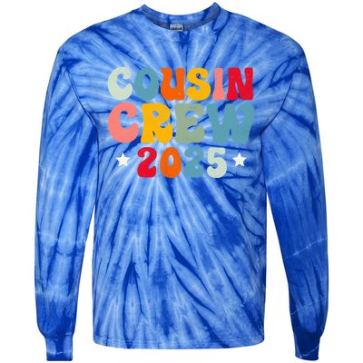 Groovy Cousin Crew 2025 Christmas Making Memories Xmas 2025 Gift Tie-Dye Long Sleeve Shirt