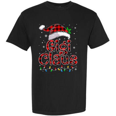 Gigi Claus Christmas Lights Pajama Family Matching Garment-Dyed Heavyweight T-Shirt