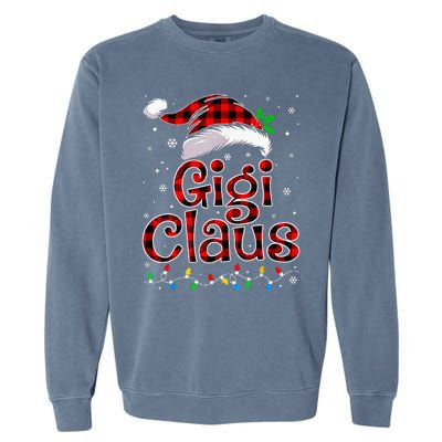 Gigi Claus Christmas Lights Pajama Family Matching Garment-Dyed Sweatshirt