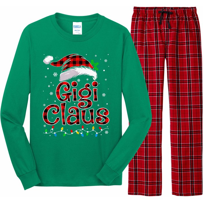 Gigi Claus Christmas Lights Pajama Family Matching Long Sleeve Pajama Set