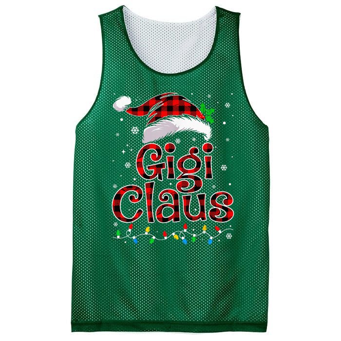 Gigi Claus Christmas Lights Pajama Family Matching Mesh Reversible Basketball Jersey Tank