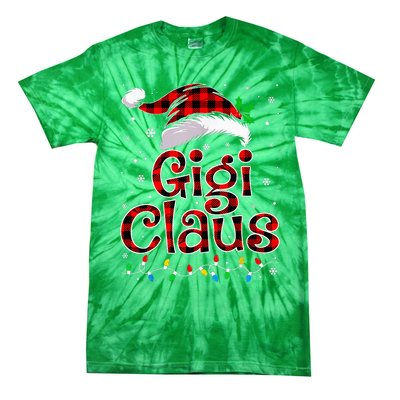 Gigi Claus Christmas Lights Pajama Family Matching Tie-Dye T-Shirt