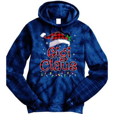 Gigi Claus Christmas Lights Pajama Family Matching Tie Dye Hoodie