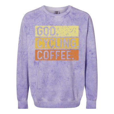 God Cycling Coffee Jesus Mountain Bike Mtb Biking Colorblast Crewneck Sweatshirt