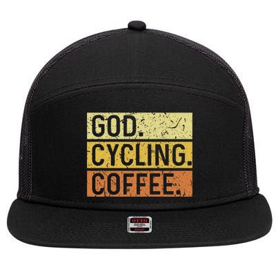 God Cycling Coffee Jesus Mountain Bike Mtb Biking 7 Panel Mesh Trucker Snapback Hat