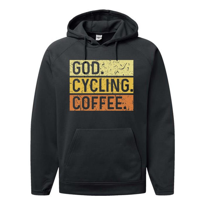 God Cycling Coffee Jesus Mountain Bike Mtb Biking Performance Fleece Hoodie