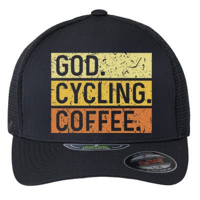 God Cycling Coffee Jesus Mountain Bike Mtb Biking Flexfit Unipanel Trucker Cap