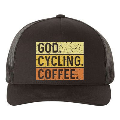 God Cycling Coffee Jesus Mountain Bike Mtb Biking Yupoong Adult 5-Panel Trucker Hat