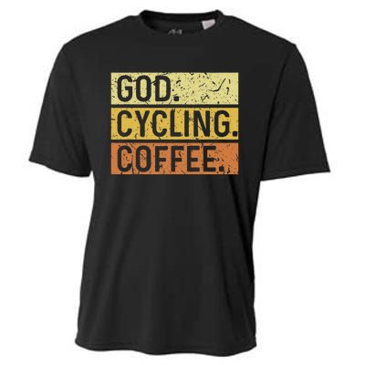 God Cycling Coffee Jesus Mountain Bike Mtb Biking Cooling Performance Crew T-Shirt