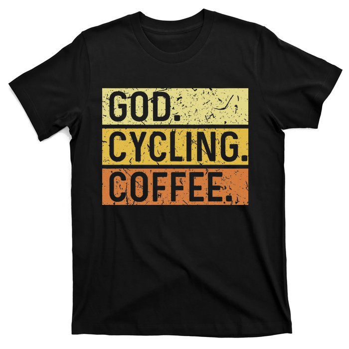 God Cycling Coffee Jesus Mountain Bike Mtb Biking T-Shirt