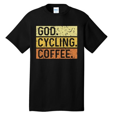 God Cycling Coffee Jesus Mountain Bike Mtb Biking Tall T-Shirt