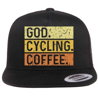 God Cycling Coffee Jesus Mountain Bike Mtb Biking Flat Bill Trucker Hat