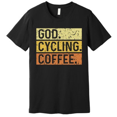 God Cycling Coffee Jesus Mountain Bike Mtb Biking Premium T-Shirt