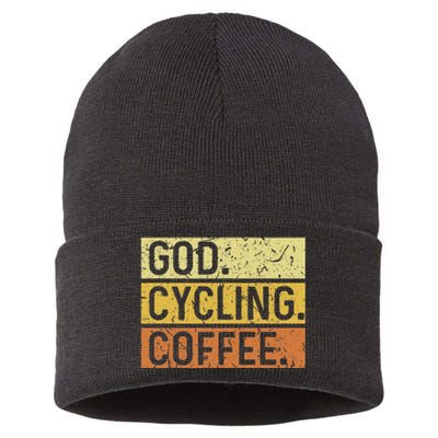 God Cycling Coffee Jesus Mountain Bike Mtb Biking Sustainable Knit Beanie