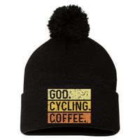 God Cycling Coffee Jesus Mountain Bike Mtb Biking Pom Pom 12in Knit Beanie