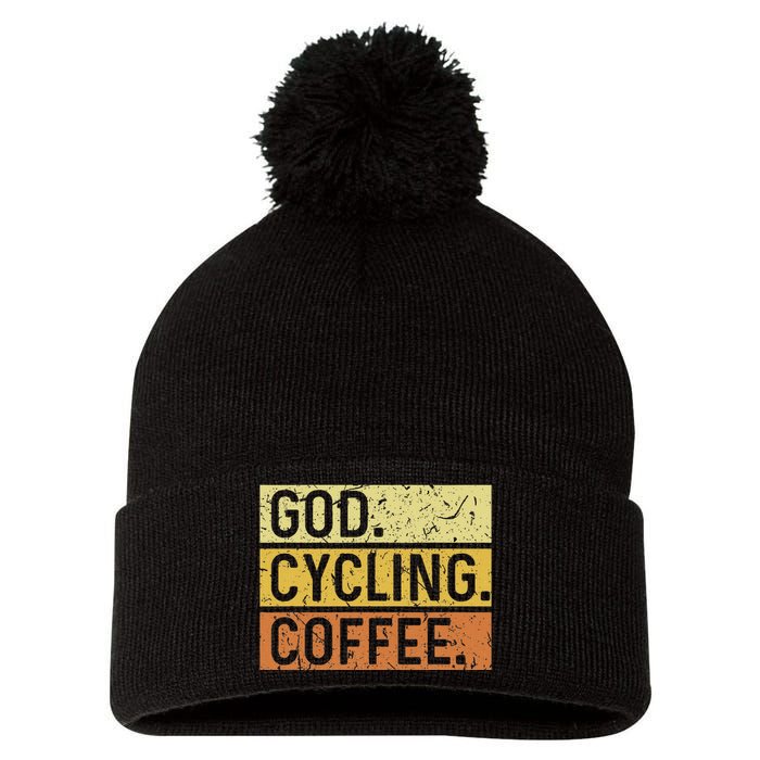 God Cycling Coffee Jesus Mountain Bike Mtb Biking Pom Pom 12in Knit Beanie