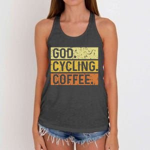 God Cycling Coffee Jesus Mountain Bike Mtb Biking Women's Knotted Racerback Tank