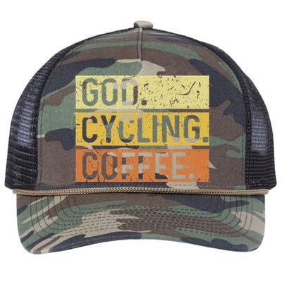 God Cycling Coffee Jesus Mountain Bike Mtb Biking Retro Rope Trucker Hat Cap