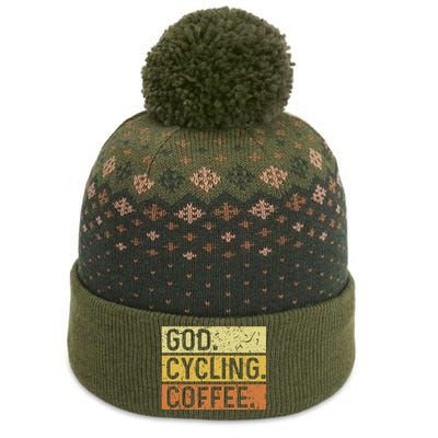 God Cycling Coffee Jesus Mountain Bike Mtb Biking The Baniff Cuffed Pom Beanie