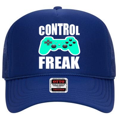 Game Console Controller Joystick Control Freak Gift High Crown Mesh Back Trucker Hat