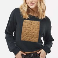 Graham Cracker Camping And Smores Group Halloween Costume Gift Cropped Pullover Crew