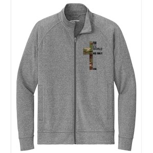 Green Camo Christian Cross Gifts John 316 Bible Verse Stretch Full-Zip Cadet Jacket