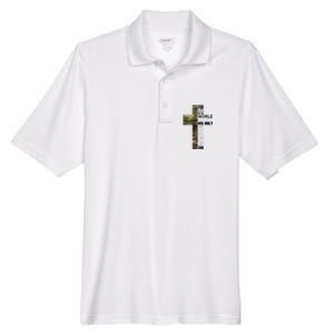 Green Camo Christian Cross Gifts John 316 Bible Verse Men's Origin Performance Pique Polo