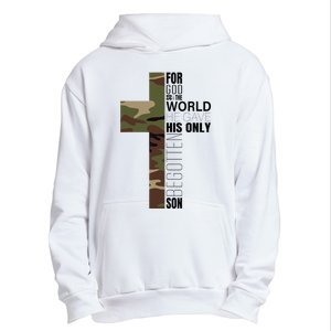 Green Camo Christian Cross Gifts John 316 Bible Verse Urban Pullover Hoodie