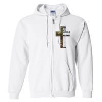 Green Camo Christian Cross Gifts John 316 Bible Verse Full Zip Hoodie