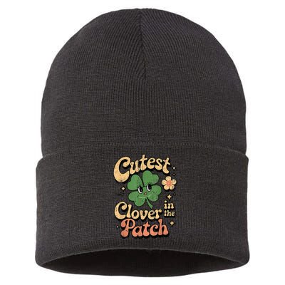Girl Cutest Clover In The Patch Baby St Patricks Day Gift Sustainable Knit Beanie