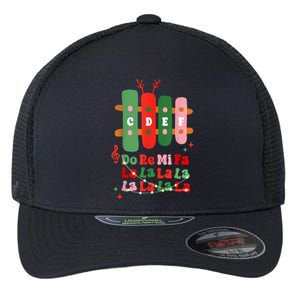 Groovy Christmas Cdef Do Re Mi Fa La La La La Music Teacher Xmas Gift Flexfit Unipanel Trucker Cap