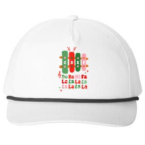 Groovy Christmas Cdef Do Re Mi Fa La La La La Music Teacher Xmas Gift Snapback Five-Panel Rope Hat