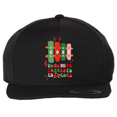 Groovy Christmas Cdef Do Re Mi Fa La La La La Music Teacher Xmas Gift Wool Snapback Cap