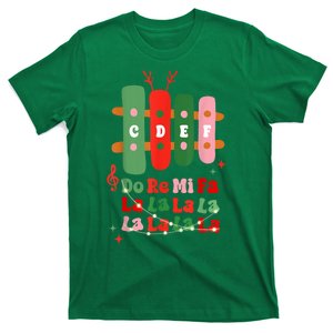 Groovy Christmas Cdef Do Re Mi Fa La La La La Music Teacher Xmas Gift T-Shirt