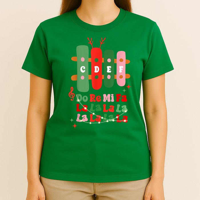 Groovy Christmas Cdef Do Re Mi Fa La La La La Music Teacher Xmas Gift T-Shirt