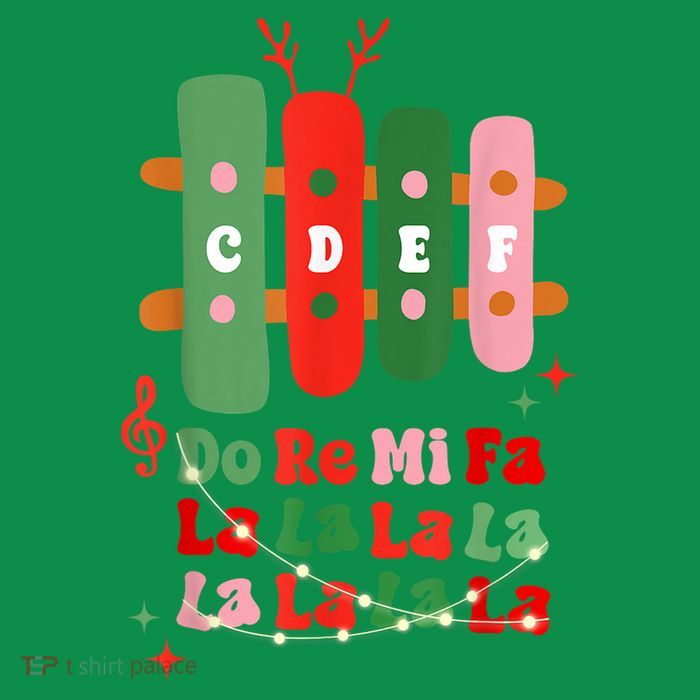 Groovy Christmas Cdef Do Re Mi Fa La La La La Music Teacher Xmas Gift T-Shirt