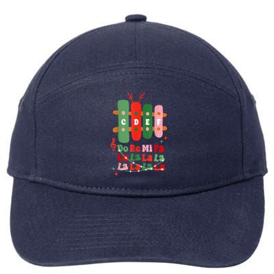 Groovy Christmas Cdef Do Re Mi Fa La La La La Music Teacher Xmas Gift 7-Panel Snapback Hat