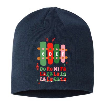 Groovy Christmas Cdef Do Re Mi Fa La La La La Music Teacher Xmas Gift Sustainable Beanie