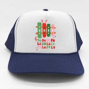 Groovy Christmas Cdef Do Re Mi Fa La La La La Music Teacher Xmas Gift Trucker Hat