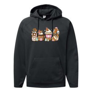 Gingerbread Christmas Coffee Christmas Coffee Performance Fleece Hoodie