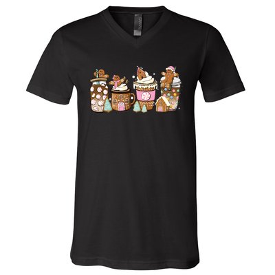 Gingerbread Christmas Coffee Christmas Coffee V-Neck T-Shirt