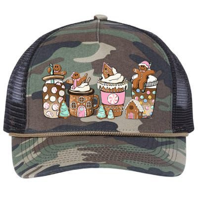 Gingerbread Christmas Coffee Lover Latte Drink Funny Xmas Retro Rope Trucker Hat Cap