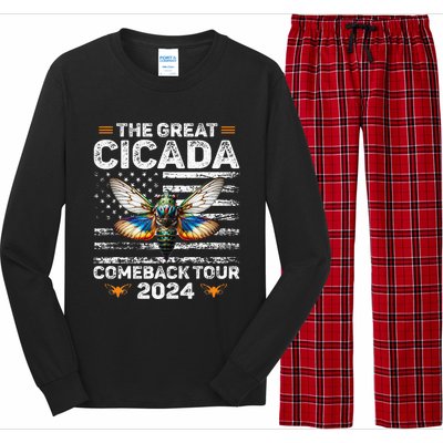 Great Cicada Come Back 2024 Cicada Invasion 2024 Long Sleeve Pajama Set